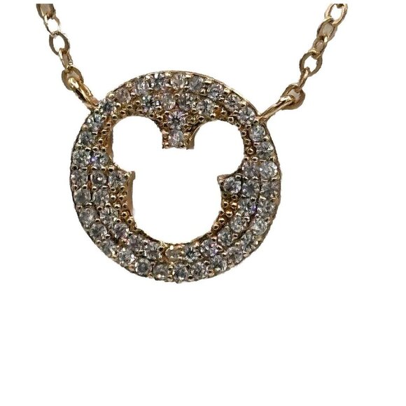 Disney Jewelry - Give away Disney Gold Plated CZ Mouse Head Pendant 16 To 18 Inch Petite